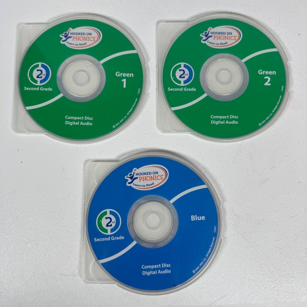 Hooked On Phonics Learn To Read Second Grade Green #1 &2 and Blue Digital Audio